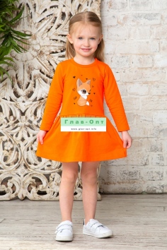 Платье футер "Лисонька" (оранжевый) №ИВБ-10027