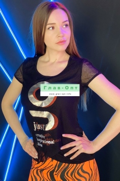 Футболка - черный+оранжевый №Н-8077