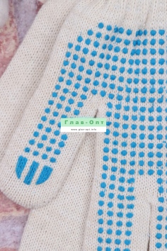 Перчатки с ПВХ (10 кл) 5-ти нитка (белые) №ЛТК-ПВХ105Б (24/105)