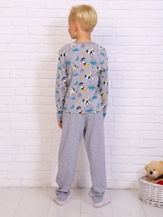 Пижама Сонный мишка меланж - серый