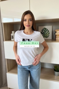 Футболка - белый №Н-8185 Футболка - белый №Н-8185