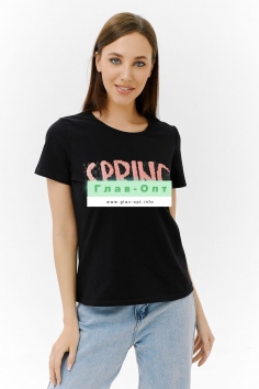 Футболка - черный+розовый №Н-8247