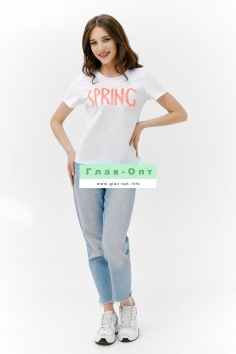 Футболка - белый+розовый №Н-8247