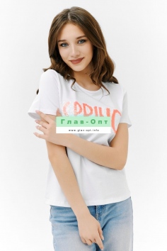 Футболка - белый+розовый №Н-8247